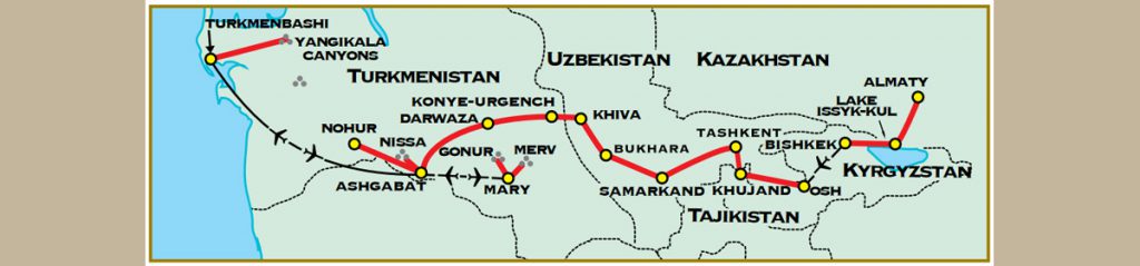 Map showing where we will travel.